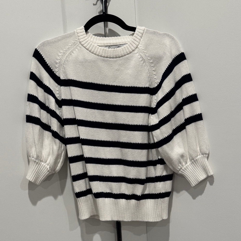 Elegant Striped Black and White Women's Sweater
